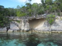 The students named this spot Owl Rock Blue Hole...can you see why?